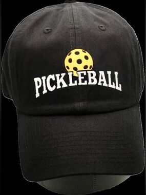 Pickleball Black Adjustable Baseball Cap NWT Unisex